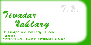 tivadar maklary business card