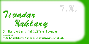 tivadar maklary business card